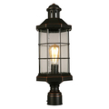 Eglo 1X60W Outdoor Post Lght W/ Oil Rubbed Brnz Finish And Clr Seeded Glss 202874A